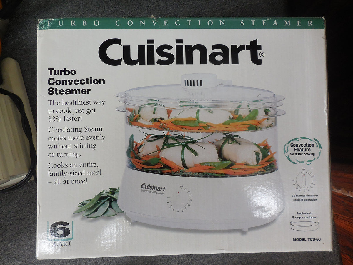 TCS-60 Convection Steamer by Cuisinart – 6 Quart, White & clear, Model TCS60