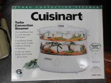 TCS-60 Convection Steamer by Cuisinart – 6 Quart, White & clear, Model TCS60