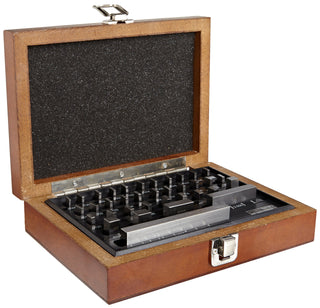 Economy 36 Rectangular Gage Block Set by Fowler – 36 Piece, Steel, Model 53-672-036-0