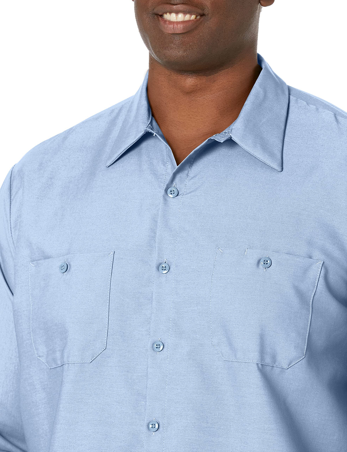 Long Sleeve Industrial Solid Work Shirt Light Blue 2X-Large - 5 Pack by Red Kap – Polyester, Light Blue, Pack of 5, Model SP14