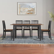 Joplin 7PC Dining Set with 6 Chairs in Brown by Steve Silver – Wood, Brown, Model JOP500N-D7PC