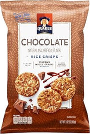 Quaker Rice Crisps, Gluten Free, Chocolate, 3.53oz Bags, 12 Count