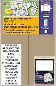 Pacon Presentation Board Kit, White, Includes Self-Adhesive Project Papers, 48" x 36", 1 Kit