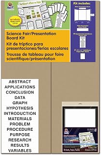 Pacon Presentation Board Kit, White, Includes Self-Adhesive Project Papers, 48" x 36", 1 Kit