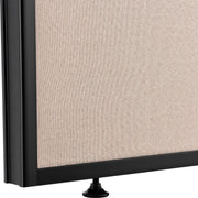 Office Partition Panel with Partial Window by Global Industrial – Alloy Steel, Tan, Model 694659WTN