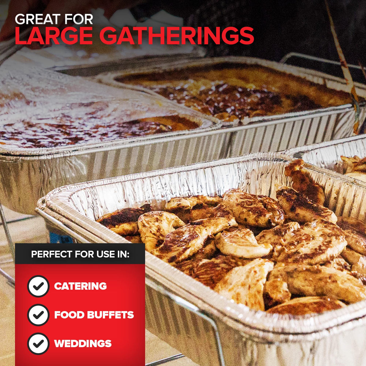 Stock Your Home Pans + Lids / Silver / 1 Chafing Dishes