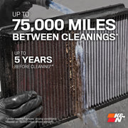 Performance Diesel High-Flow Lifetime Engine Air Filter: Increase Power: Premium by K&N – (Pack of 1), 6 Layers of Cotton Gauze, Standard, Model 33-5098