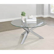 35" Easy-Care Coffee Table by VUSVAB – Metal, Chrome