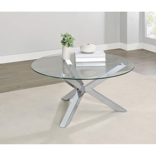 35" Easy-Care Coffee Table by VUSVAB – Metal, Chrome