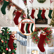 Doitory Christmas Stockings, Knitted Acrylic, 6 Pack in Red White Green