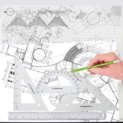 Stainless Steel Math Set - With 12in Ruler by STAEDTLER – Pack of 1, Stainless Steel, Silver,Blue, Model 566 32BK