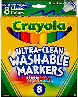 Crayola Ultra-Clean Color Max Broad Line Washable Markers-Classic Colors 8/Pkg