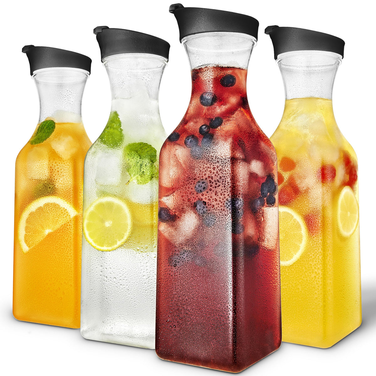 Stock Your Home 4 / 12.5” H x 3.5”L & W x 2.5” Dia. / Clear Carafes