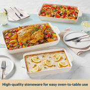Pyrex Ceramic Bakeware Set, 2 3 4 Quart Value Pack, Assorted Sizes