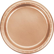 Creative Converting 343839 Paper Plates, 9", Rose Gold Foil