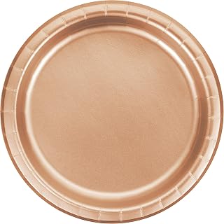 Creative Converting 343839 Paper Plates, 9", Rose Gold Foil