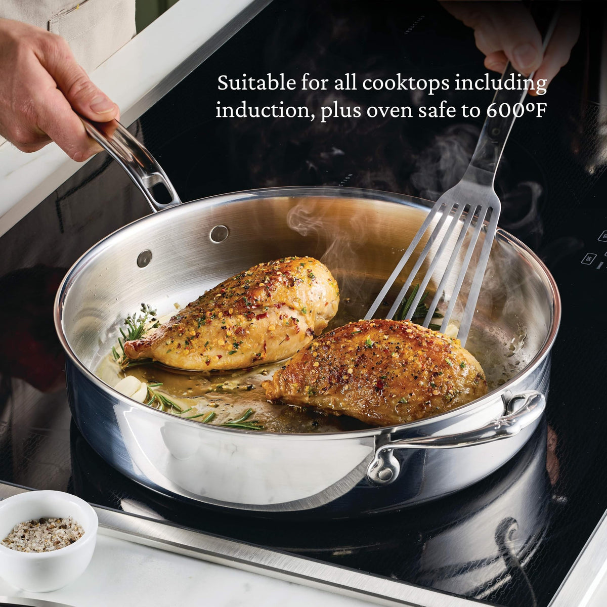 ProBond Luxe 5-Piece Professional Clad Stainless Steel Cookware Set by Hestan – Medium, Stainless Steel, Multicolor, Model 31767