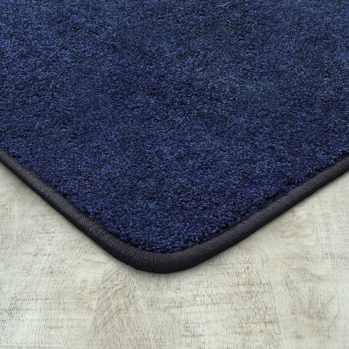 Endurance Solid Colored Area Rug in Color Midnight Sky by Joy Carpets – 4' x 6' (Rectangular), Polyester, Midnight Sky, Model 80N-03