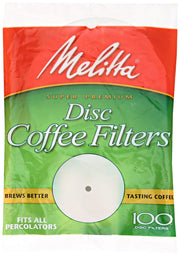 Disc Coffeemaker Filters by Melitta – 1 Box, White, Model 628354