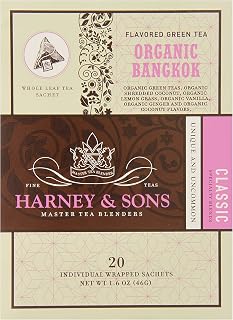 Harney & Sons Fine Teas Organic Bangkok - 20 Wrapped Sachets, 1.6 Ounce