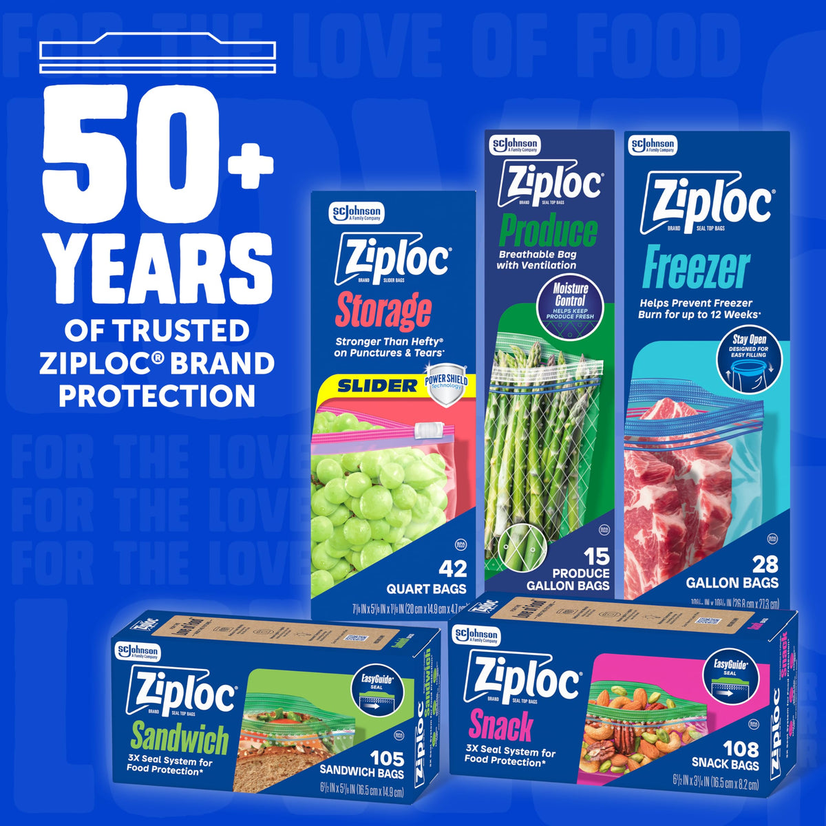 Gallon Freezer Bags by Ziploc – 28 Count (Pack of 1), 1.0 gallons, Polyethylene (PE), Blue, Model 351126
