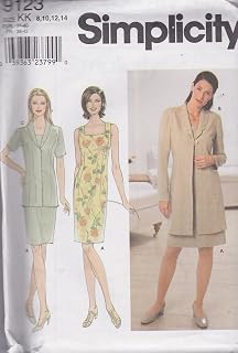 Simplicity Pattern 9123 ~ Misses'/Miss Petite Dress and Jacket, KKI (8-10-12-14)