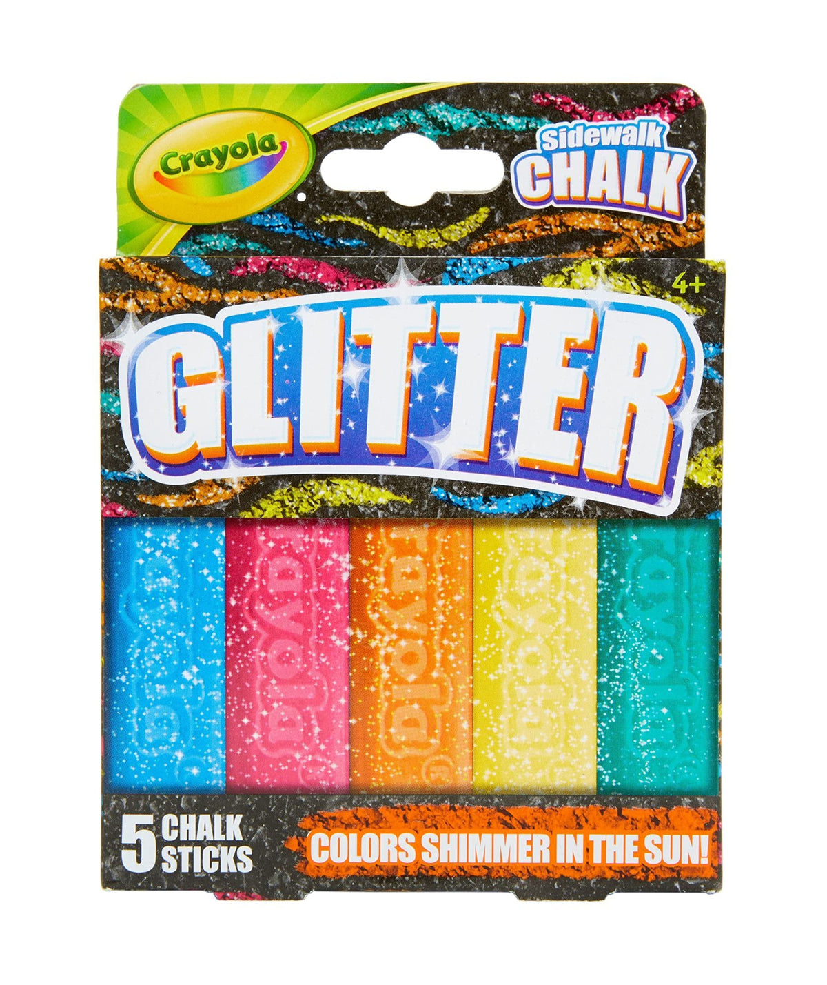 Glitter Chalk 5ct by Crayola – 1 Count (Pack of 1), Outdoor Chalk, Multicolor, Model 03-5804