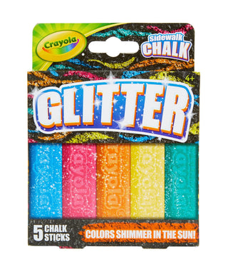 Glitter Chalk 5ct by Crayola – 1 Count (Pack of 1), Outdoor Chalk, Multicolor, Model 03-5804