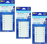 Redi-Tag Pre-Printed Index Tabs, A to Z, Permanent Adhesive, 7/16" x 1", 104 Tabs per Pack, White with Black Print, Sold as 3 Pack (31005)