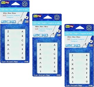 Redi-Tag Pre-Printed Index Tabs, A to Z, Permanent Adhesive, 7/16" x 1", 104 Tabs per Pack, White with Black Print, Sold as 3 Pack (31005)