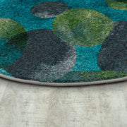 Riverstone 13'2" Round Area Rug in Color Teal by Joy Carpets – 13'2" (Round), Nylon, Teal, Model 2137XLE-02