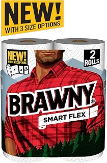 Brawny Smart Flex Paper Towel Rolls, 2 Count