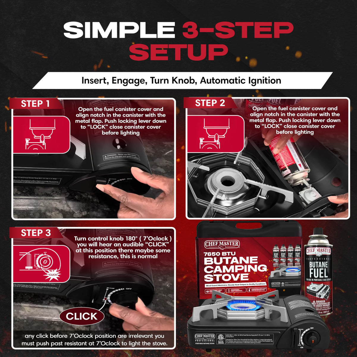 Chef Master Stove Only / Black / 1 Camping Stoves