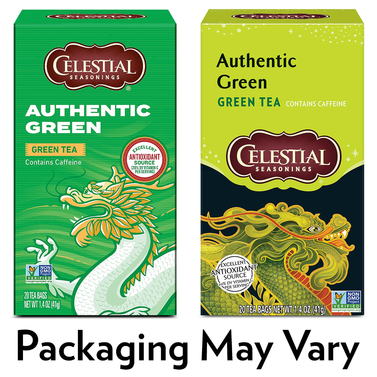 Celestial Seasonings Authentic Green Tea / 20 Count (Pack of 6) / Natural Herbal