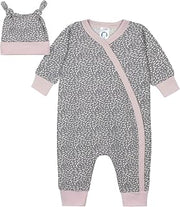 Gerber 2-Piece Baby Girls Coverall and Cap Set