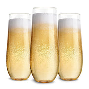 Plastic Champagne Flutes Disposable by Stock Your Home – 12 Count (Pack of 1), 9.0 ounces, Plastic, Clear, Pack of 12