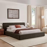 Modway Luma Chenille Upholstered King Platform Bed Frame in Java