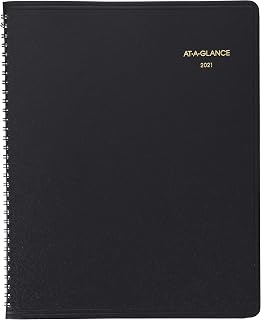2021 Monthly Planner by AT-A-GLANCE, 9" x 11", Large, 15 Months, Black (702600521)
