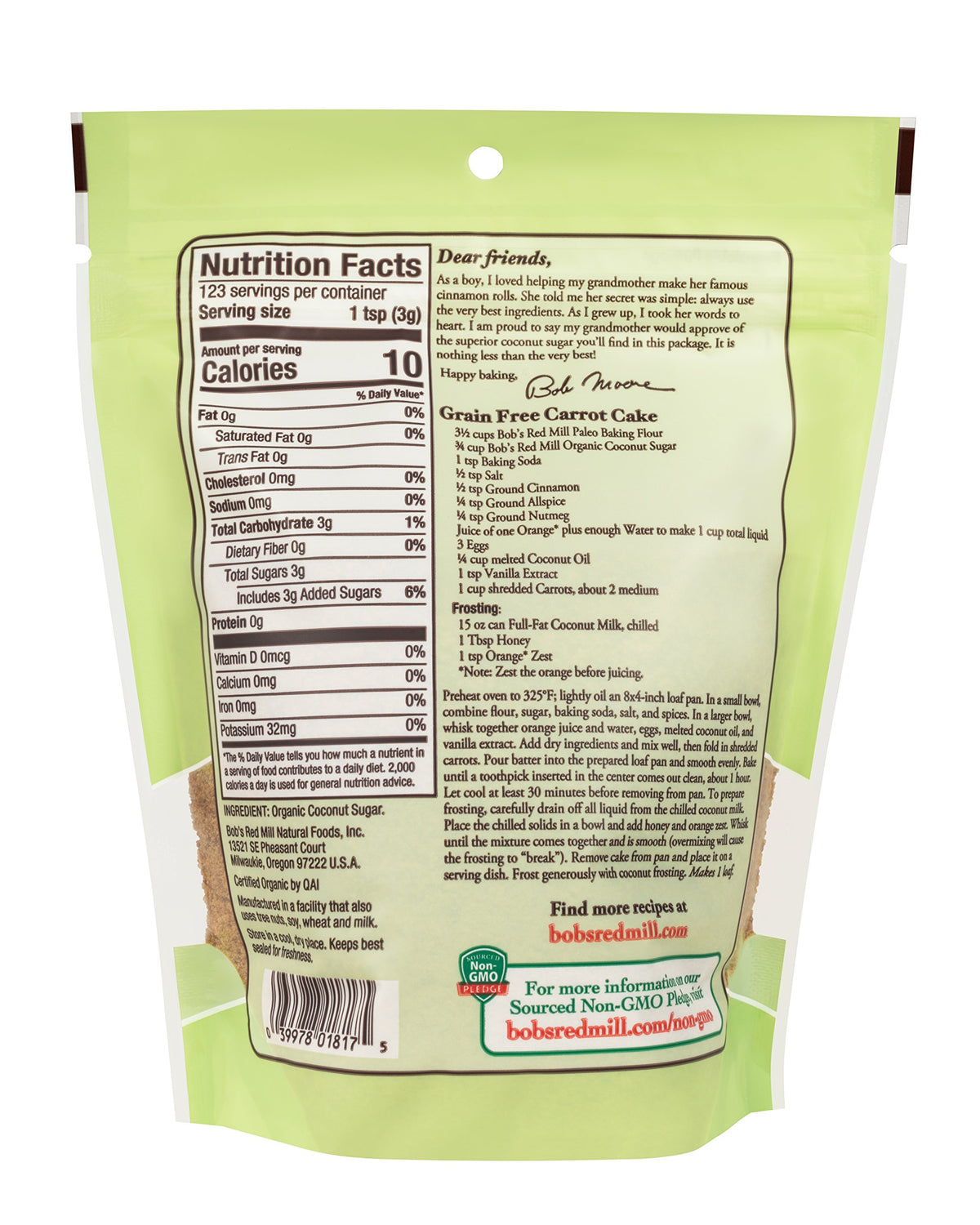 Organic Coconut Sugar by Bob's Red Mill – 52 Ounce (Pack of 1), Natural, Model P102083