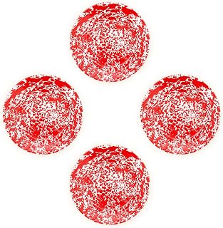 Crow Canyon Home Enamelware Dinner Plate, 10.25 inch, Red/White Splatter (Single)