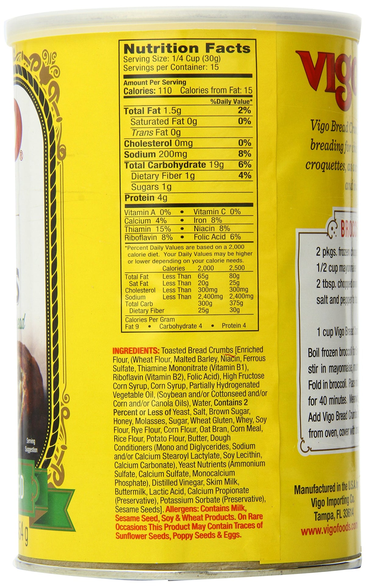 Vigo 16 Ounce / 1 / 12 Breadcrumbs & Stuffing