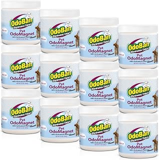 OdoBan OdoMagnet Pet Odor Eliminator with Activated Charcoal, 14 Ounce 12-Pack, Fresh Air Scent