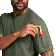 Men's Wicking Short Sleeve T-Shirt by Red Kap – Medium, Cotton, Olive Night Heather, Model SK4TOL SS M
