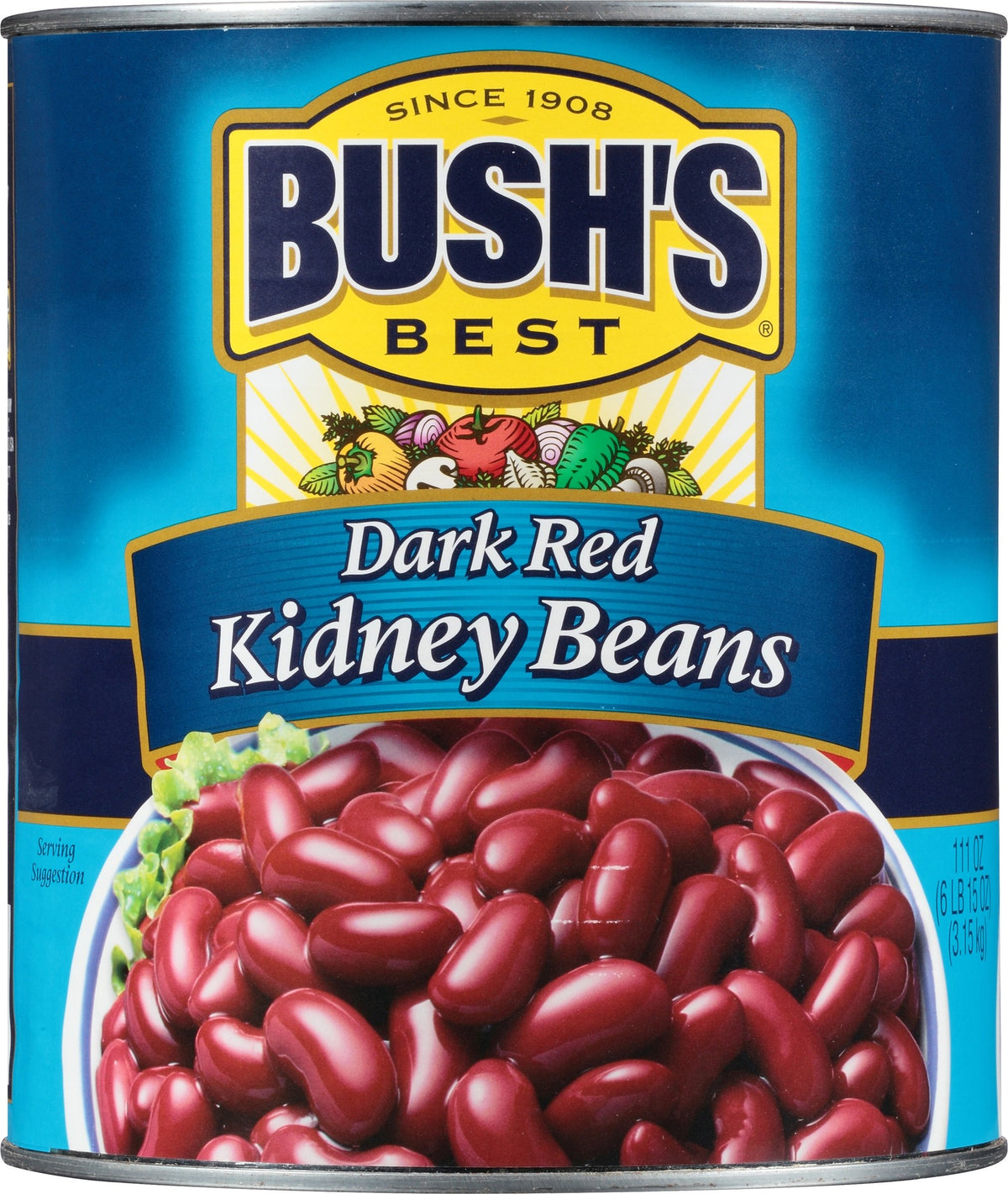 Bush's Best Dark Red Kidney Beans / 111 Ounce (Pack of 6) / Dark Red Kidney Kidney Beans