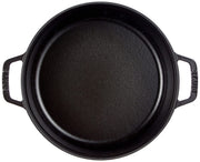 Cocotte shallow Round 26cm Black by STAUB – 4 quarts, 4 liters, Cast Iron, Noir Mat, Model 1007502