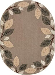 Joy Carpets Breezy Branches Area Rug in Color Neutral, 5'4" x 7'8" Oval