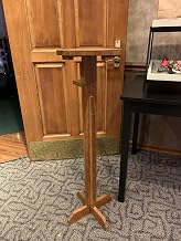 HUBERT Solid Pine Wood Sample Display Stand, Light Natural Finish, 14" Dia x 51" H