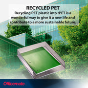 Stackable Letter Trays made from Recycled Bottles by Officemate – Plastic, Smoke, Model 21040