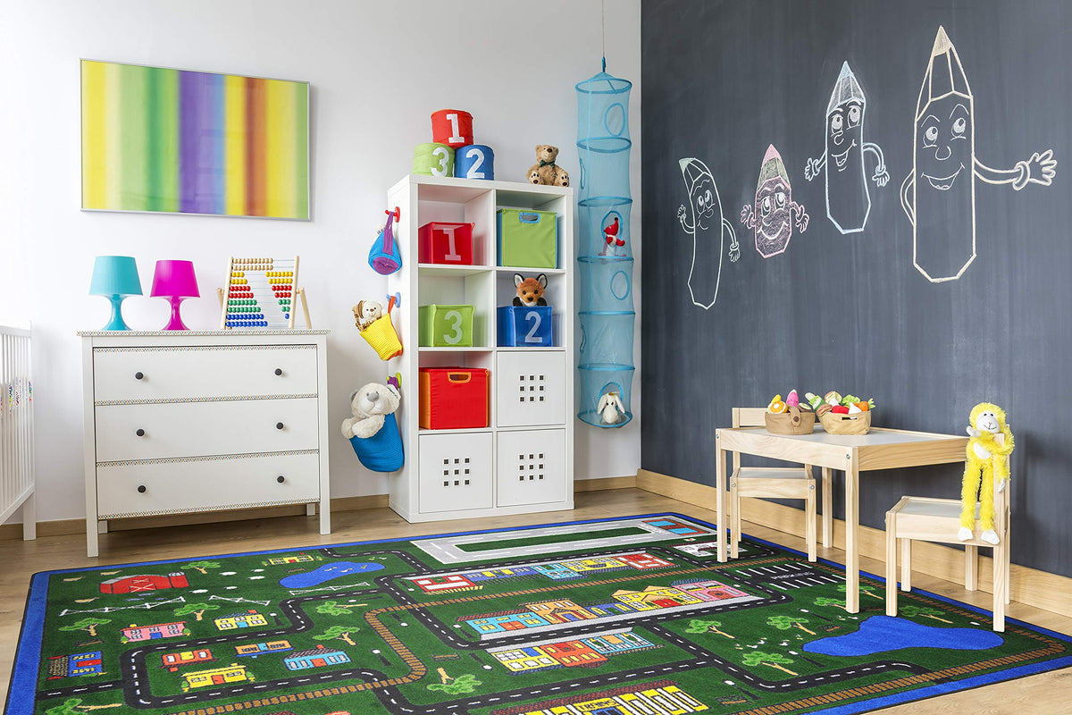 Tiny Town Rug by Joy Carpets – 5'4" x 7'8" (Rectangular), Nylon, Multi Color, Model 1414C-01