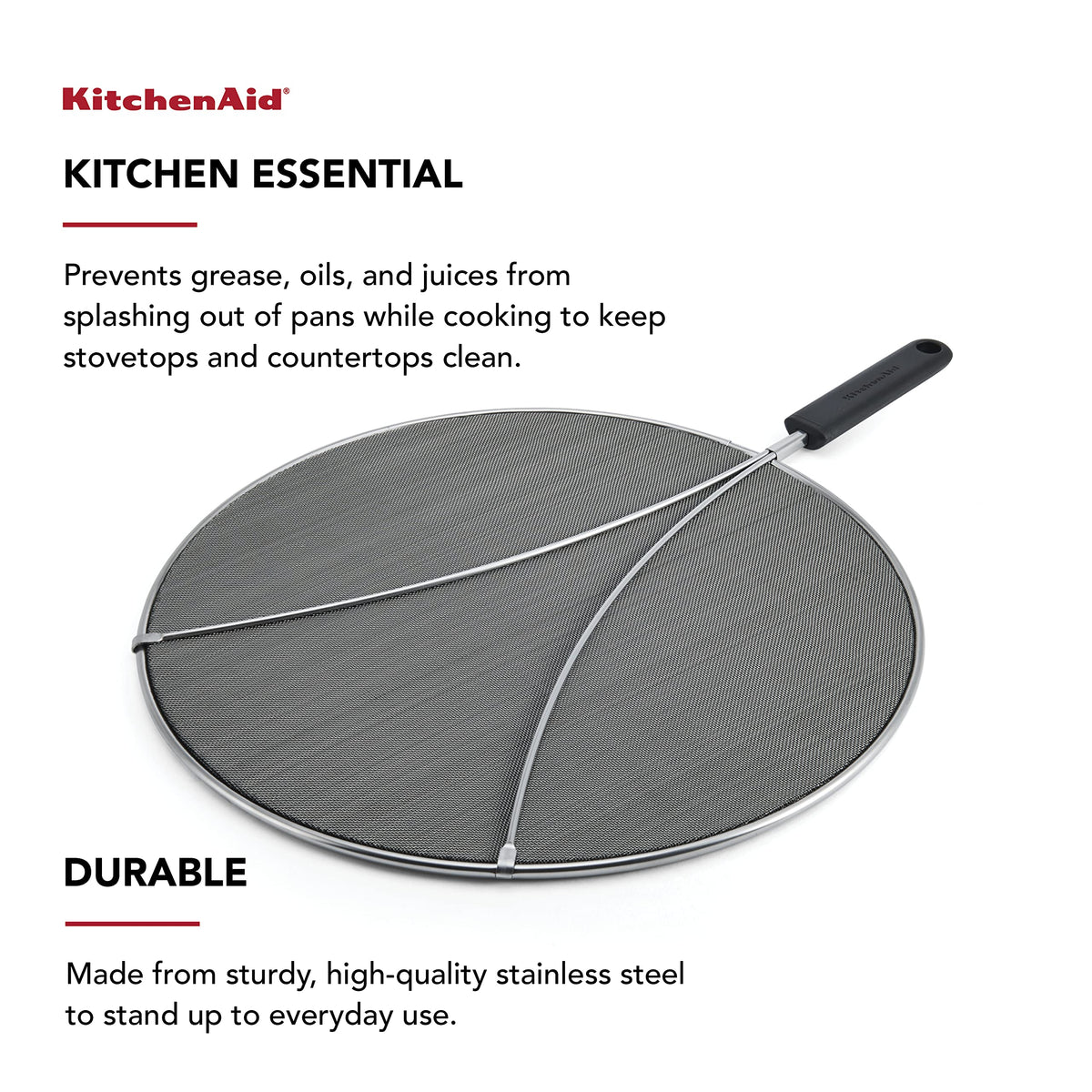 KitchenAid Black / 13 inches / Modern Splatter Screens